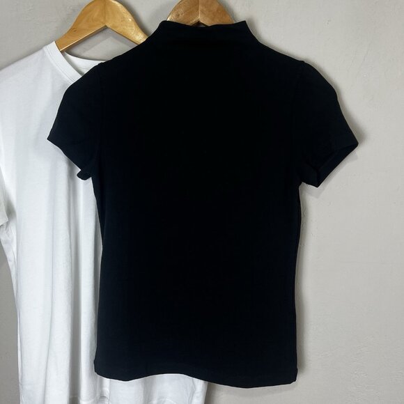MADEWELL‎ Size XS T-Shirt Bundle of 2 Black Mockneck & Relaxed Oversized Tee - Picture 4 of 14